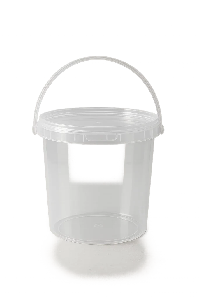 Transparent plastic bucket