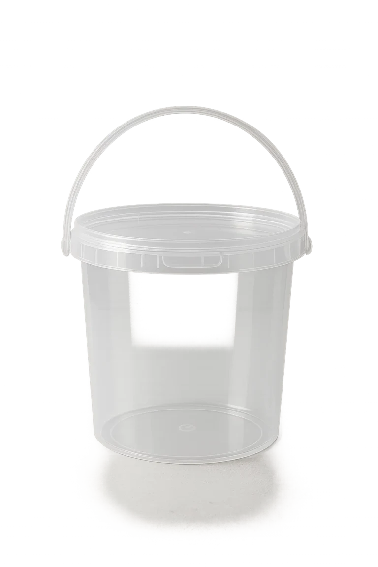 Transparent plastic bucket