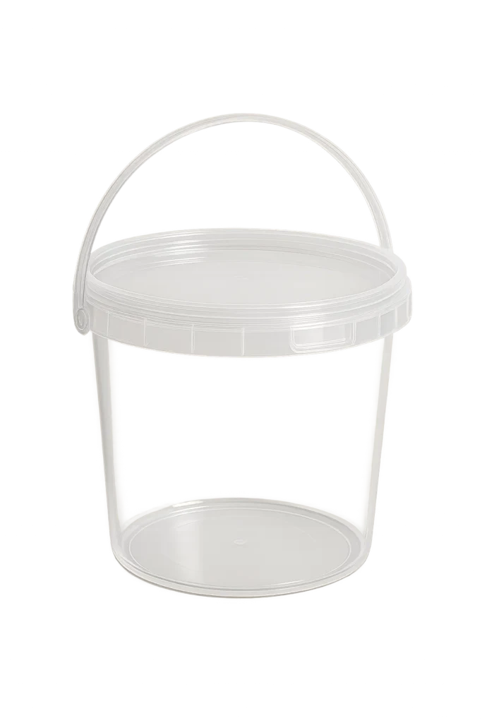 Transparent plastic bucket